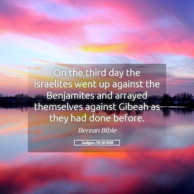 Picture 05 - Judges 20:30 BSB - On the third day the Israelites went up against - Bible Verse Picture