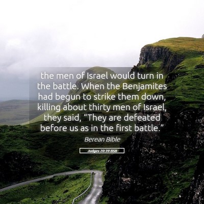 Picture 05 - Judges 20:39 BSB - the men of Israel would turn in the battle. When - Bible Verse Picture