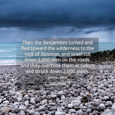 Picture 05 - Judges 20:45 BSB - Then the Benjamites turned and fled toward the - Bible Verse Picture