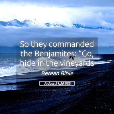 Picture 05 - Judges 21:20 BSB - So they commanded the Benjamites: “Go, hide in - Bible Verse Picture