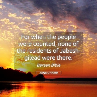 Picture 05 - Judges 21:9 BSB - For when the people were counted, none of the - Bible Verse Picture