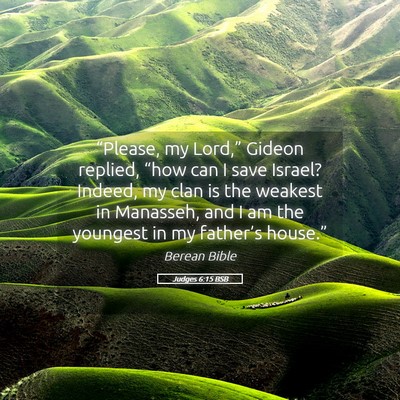 Picture 05 - Judges 6:15 BSB - “Please, my Lord,” Gideon replied, “how can - Bible Verse Picture