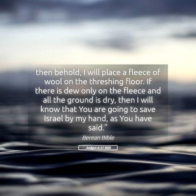 Picture 05 - Judges 6:37 BSB - then behold, I will place a fleece of wool on the - Bible Verse Picture