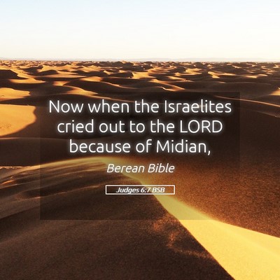 Picture 05 - Judges 6:7 BSB - Now when the Israelites cried out to the LORD - Bible Verse Picture