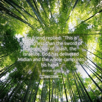 Picture 05 - Judges 7:14 BSB - His friend replied: “This is nothing less than - Bible Verse Picture