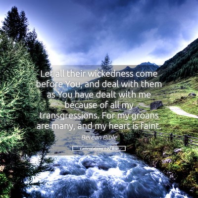 Picture 05 - Lamentations 1:22 BSB - Let all their wickedness come before You, and - Bible Verse Picture