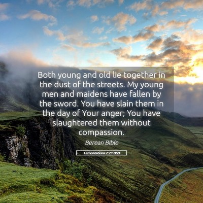 Picture 05 - Lamentations 2:21 BSB - Both young and old lie together in the dust of - Bible Verse Picture