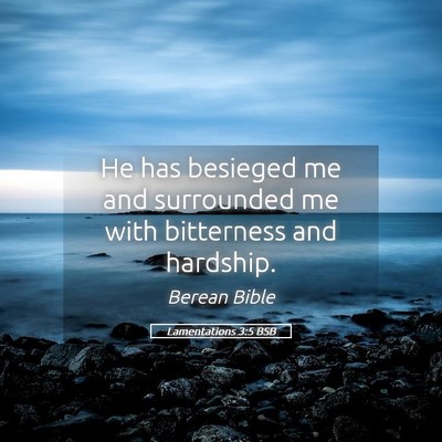 Picture 05 - Lamentations 3:5 BSB - He has besieged me and surrounded me with - Bible Verse Picture