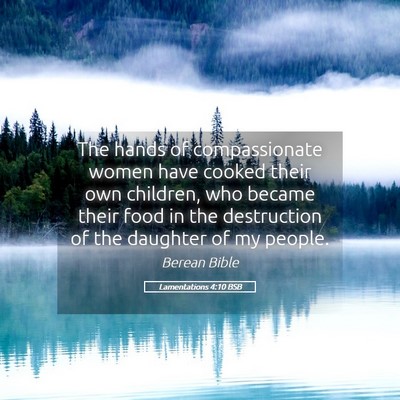 Picture 05 - Lamentations 4:10 BSB - The hands of compassionate women have cooked - Bible Verse Picture