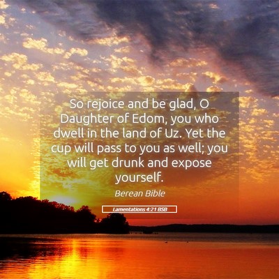 Picture 05 - Lamentations 4:21 BSB - So rejoice and be glad, O Daughter of Edom, you - Bible Verse Picture