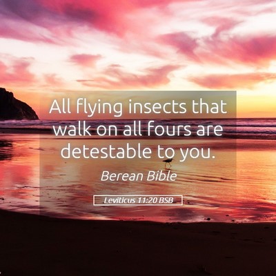 Picture 05 - Leviticus 11:20 BSB - All flying insects that walk on all fours are - Bible Verse Picture