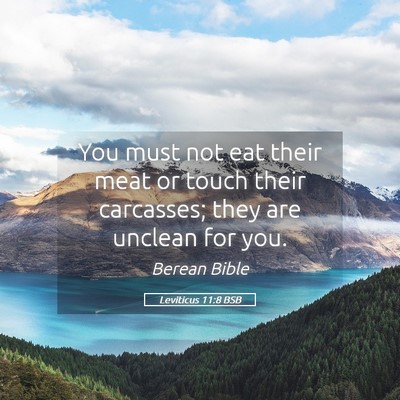 Picture 05 - Leviticus 11:8 BSB - You must not eat their meat or touch their - Bible Verse Picture