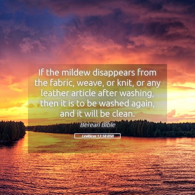 Picture 05 - Leviticus 13:58 BSB - If the mildew disappears from the fabric, weave, - Bible Verse Picture