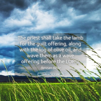 Picture 05 - Leviticus 14:24 BSB - The priest shall take the lamb for the guilt - Bible Verse Picture