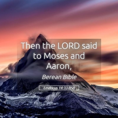 Picture 05 - Leviticus 14:33 BSB - Then the LORD said to Moses and - Bible Verse Picture