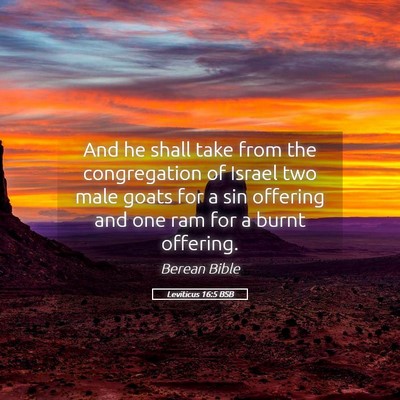 Picture 05 - Leviticus 16:5 BSB - And he shall take from the congregation of Israel - Bible Verse Picture