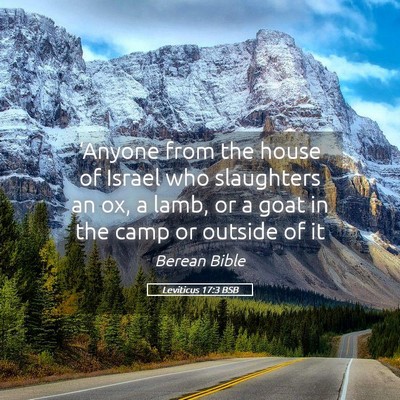Picture 05 - Leviticus 17:3 BSB - ‘Anyone from the house of Israel who slaughters - Bible Verse Picture