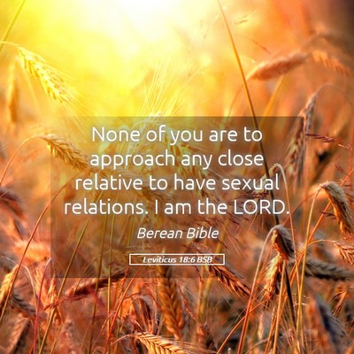 Picture 05 - Leviticus 18:6 BSB - None of you are to approach any close relative to - Bible Verse Picture