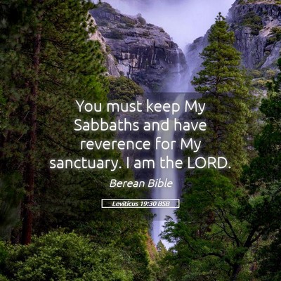 Picture 05 - Leviticus 19:30 BSB - You must keep My Sabbaths and have reverence for - Bible Verse Picture