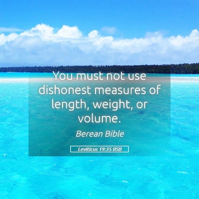 Picture 05 - Leviticus 19:35 BSB - You must not use dishonest measures of length, - Bible Verse Picture