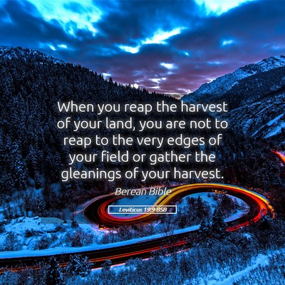 Picture 05 - Leviticus 19:9 BSB - When you reap the harvest of your land, you are - Bible Verse Picture