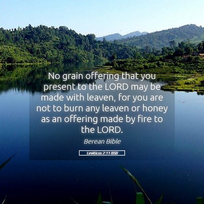 Picture 05 - Leviticus 2:11 BSB - No grain offering that you present to the LORD - Bible Verse Picture