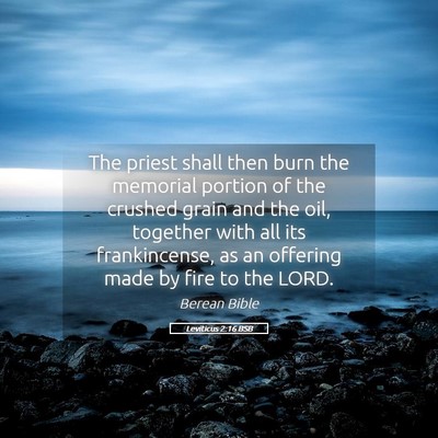 Picture 05 - Leviticus 2:16 BSB - The priest shall then burn the memorial portion - Bible Verse Picture