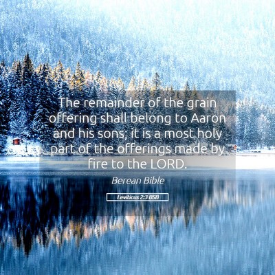Picture 05 - Leviticus 2:3 BSB - The remainder of the grain offering shall belong - Bible Verse Picture