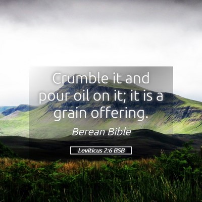 Picture 05 - Leviticus 2:6 BSB - Crumble it and pour oil on it; it is a grain - Bible Verse Picture