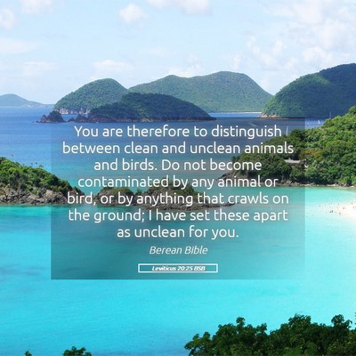 Picture 05 - Leviticus 20:25 BSB - You are therefore to distinguish between clean - Bible Verse Picture