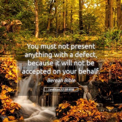 Picture 05 - Leviticus 22:20 BSB - You must not present anything with a defect, - Bible Verse Picture