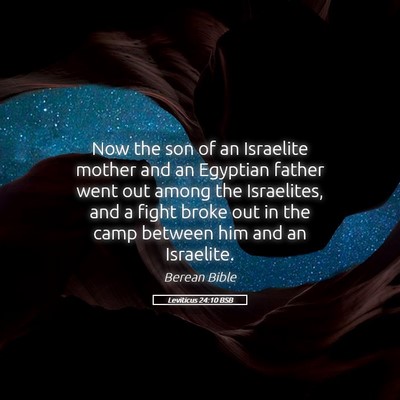 Picture 05 - Leviticus 24:10 BSB - Now the son of an Israelite mother and an - Bible Verse Picture