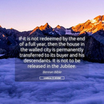 Picture 05 - Leviticus 25:30 BSB - If it is not redeemed by the end of a full year, - Bible Verse Picture