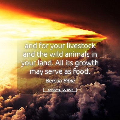 Picture 05 - Leviticus 25:7 BSB - and for your livestock and the wild animals in - Bible Verse Picture
