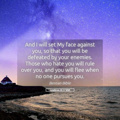 Picture 05 - Leviticus 26:17 BSB - And I will set My face against you, so that you - Bible Verse Picture