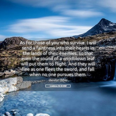Picture 05 - Leviticus 26:36 BSB - As for those of you who survive, I will send a - Bible Verse Picture