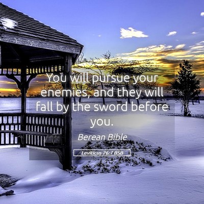 Picture 05 - Leviticus 26:7 BSB - You will pursue your enemies, and they will fall - Bible Verse Picture