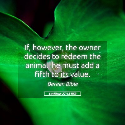 Picture 05 - Leviticus 27:13 BSB - If, however, the owner decides to redeem the - Bible Verse Picture