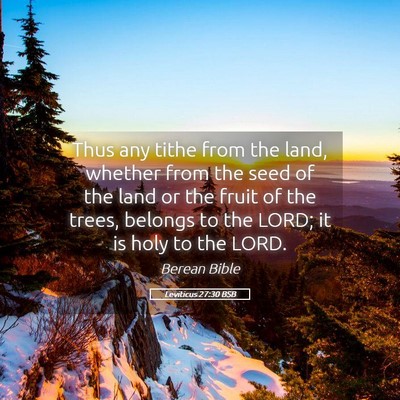 Picture 05 - Leviticus 27:30 BSB - Thus any tithe from the land, whether from the - Bible Verse Picture