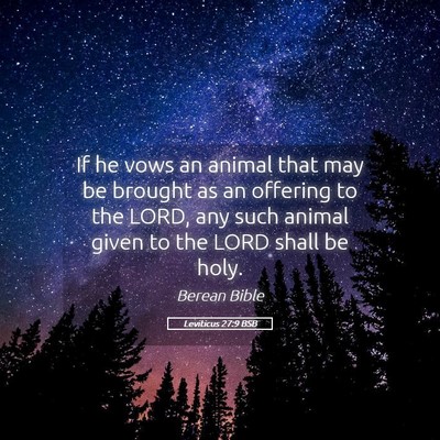 Picture 05 - Leviticus 27:9 BSB - If he vows an animal that may be brought as an - Bible Verse Picture