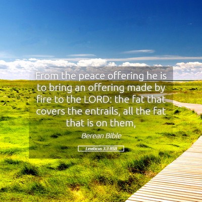 Picture 05 - Leviticus 3:3 BSB - From the peace offering he is to bring an - Bible Verse Picture