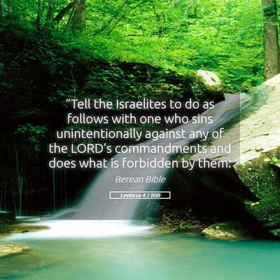 Picture 05 - Leviticus 4:2 BSB - “Tell the Israelites to do as follows with one - Bible Verse Picture