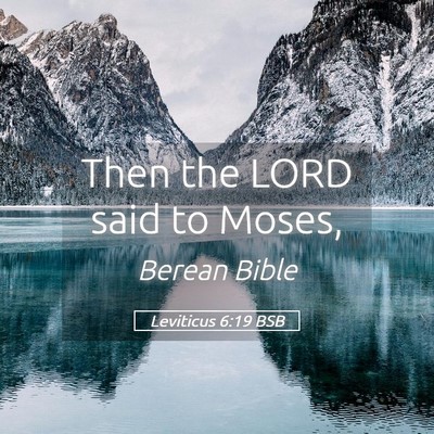 Picture 05 - Leviticus 6:19 BSB - Then the LORD said to - Bible Verse Picture