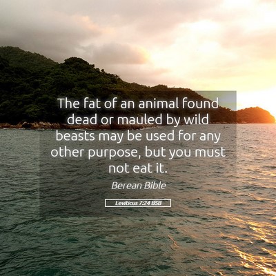 Picture 05 - Leviticus 7:24 BSB - The fat of an animal found dead or mauled by wild - Bible Verse Picture