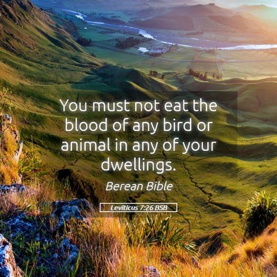 Picture 05 - Leviticus 7:26 BSB - You must not eat the blood of any bird or animal - Bible Verse Picture