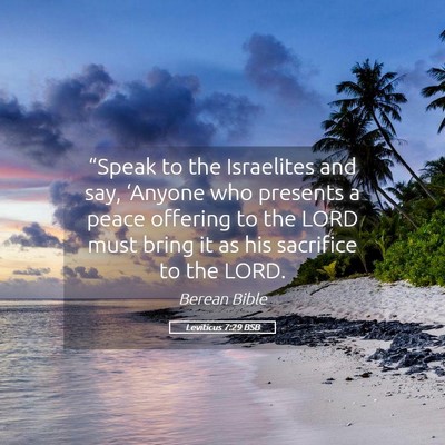 Picture 05 - Leviticus 7:29 BSB - “Speak to the Israelites and say, ‘Anyone who - Bible Verse Picture