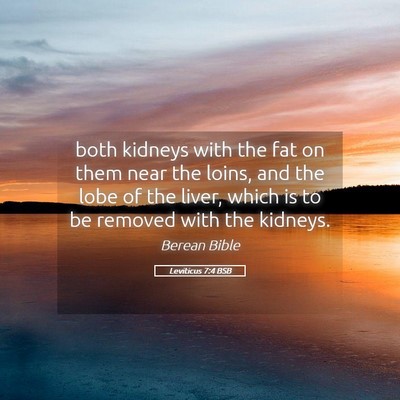 Picture 05 - Leviticus 7:4 BSB - both kidneys with the fat on them near the loins, - Bible Verse Picture