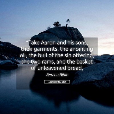 Picture 05 - Leviticus 8:2 BSB - “Take Aaron and his sons, their garments, the - Bible Verse Picture
