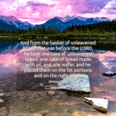 Picture 05 - Leviticus 8:26 BSB - And from the basket of unleavened bread that was - Bible Verse Picture