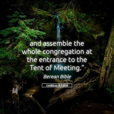 Picture 05 - Leviticus 8:3 BSB - and assemble the whole congregation at the - Bible Verse Picture